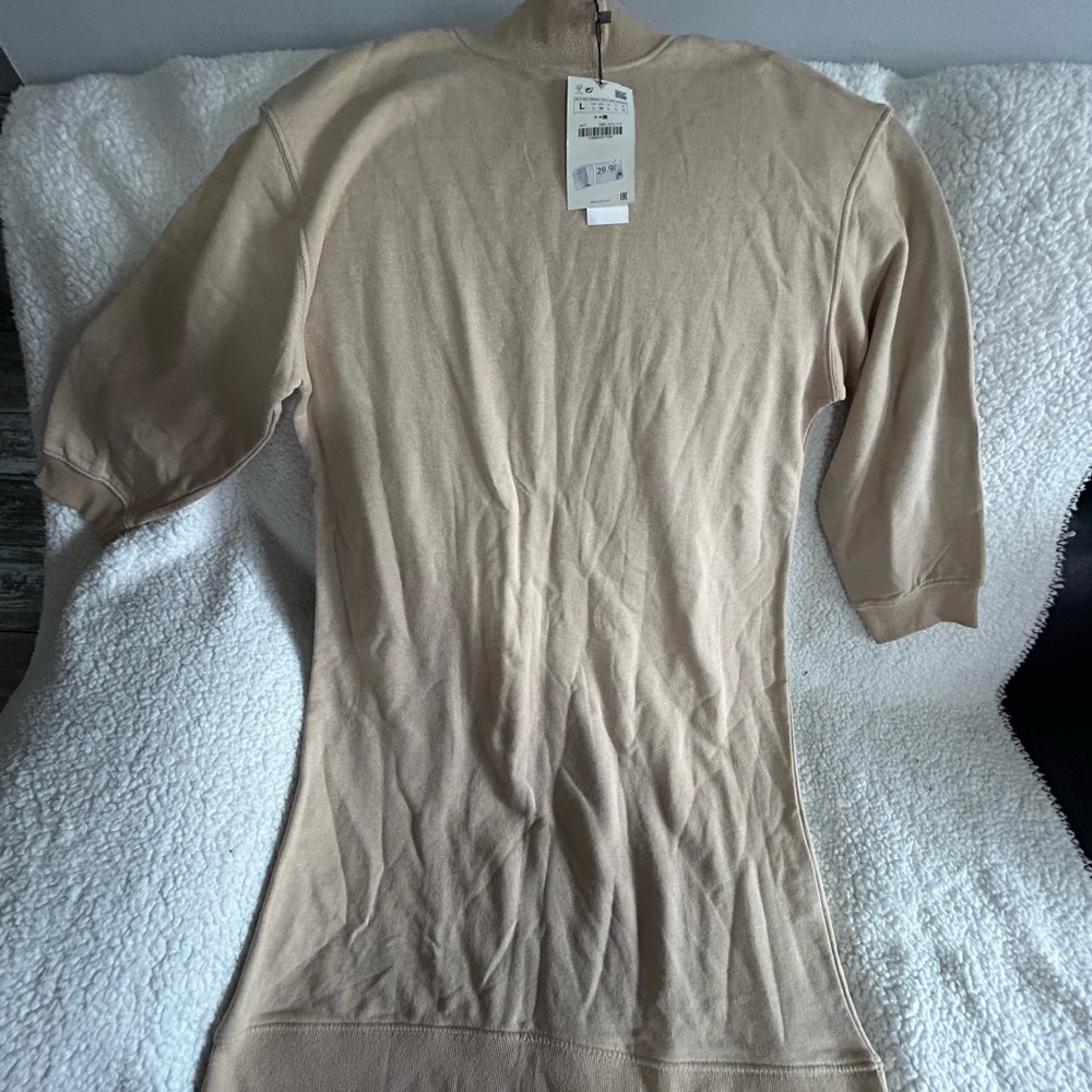 Tan Long Sleeve Dress